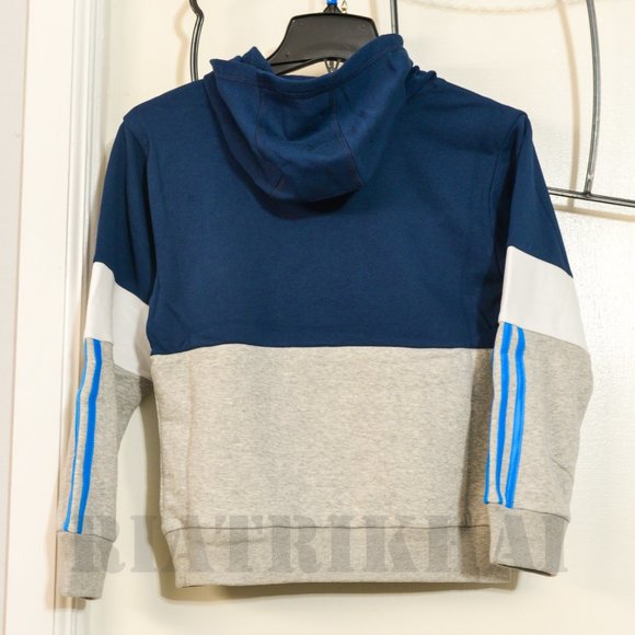 Blue/gray NWT adidas Youth boys Fleece Hoodie - Picture 4 of 4